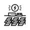 solar electricity panel line icon vector illustration