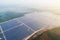 Solar energy farm. High angle view of solar panels on an energy farm.