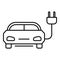 Solar energy hybrid car icon, outline style