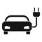 Solar energy hybrid car icon, simple style