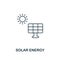 Solar Energy icon outline style. Premium pictogram design from power and energy icon collection. Simple thin line element. Solar E