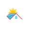 Solar energy powered house logo icon