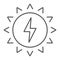 Solar energy thin line icon, ecology and energy