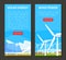 Solar Energy and Wind Power Station Generating Renewable Green Energy Vector Web Banner Template