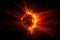 solar flare, with its intense burst of light and radiation, shining through the darkness of space