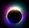 Solar full eclipse, universe, cosmos background