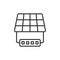 Solar inverter icon in line design. Inverter, solar, energy, power, DC, AC, panel, photovoltaic isolated on white