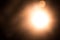 Solar lens flare on black background