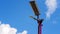 Solar Lights And Camera Monitoring On A Pole