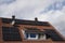 Solar modules on a residential building roof in the sunshine