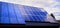 solar modules on a roof panorama