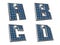 Solar panel alphabet, letters A to D