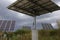 Solar panel arrays in natural prairie field