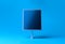 Solar panel on blue background. Photovoltaic cells of solar panel generating clean energy