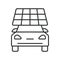 Solar panel for a car icon in line design. Solar, panel, car, energy, power, sun, electric, roof, green, charging