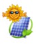Solar panel with cartoon sun