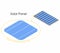 Solar panel colored with detail isometric view