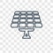 Solar panel concept vector linear icon isolated on transparent b