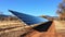 A solar panel farm in the desert