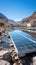 A solar panel farm in the desert