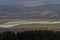 Solar panel farm in View over Welsh countryside with, the Vale of Neath, zoom