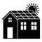 Solar panel house icon, simple style