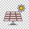 Solar panel icon, green power technology, ecology alternative energy vector illustration