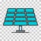 Solar panel icon, green power technology, ecology alternative energy vector illustration