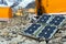 Solar Panel on Mountain Landscape for Generating Power for Expedition