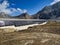 Solar panel on the Muttsee dam in the Glarner mountains. Above the Limmernsee. wanderlust. reservoir. High quality photo