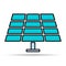 Solar panel shadow icon, green power technology, ecology alternative energy vector illustration