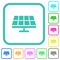 Solar panel solid vivid colored flat icons