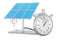 Solar panel with stopwatch, 3D rendering