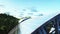 Solar panels aerial view. Wonderfull nature. Future. Realistic 4k animation.