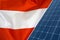 Solar panels against flag Austria background