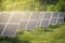 Solar panels at farm gathering electricity from the sun