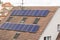 Solar panels on the roof of the family house, alternative energy, ecology concept