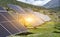 solar panles park on mountais flexible electricity power