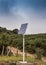 Solar pannel installation in the countryside with blue sky