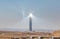 Solar phantoms in the air next to the tower of the Israeli Environmental Services Company for solar energy  in the Negev desert