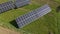 Solar photovoltaic panels mounted on stand-alone frame on backyard ground for generating of clean ecological electric