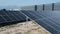 Solar photovoltaic panels in solar farm in Tirana, Albania. Sustainable energy, electric power generation