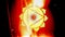 Solar Plexus Manipura Chakra Mandala Spins in Golden Energy Field of Fire