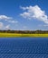 Solar power plant and rapesed field in Germany