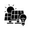 Solar power station black glyph icon