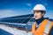 Solar power station worker