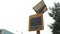 solar powered electronic yellow and black your speed sign on wood post