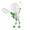 Solar powered light bulb robot - tennis