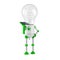 Solar powered light bulb robot - thumbs up