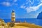 Solar powered lighthouse on Dragonera Island 2, in Majorca, Spain